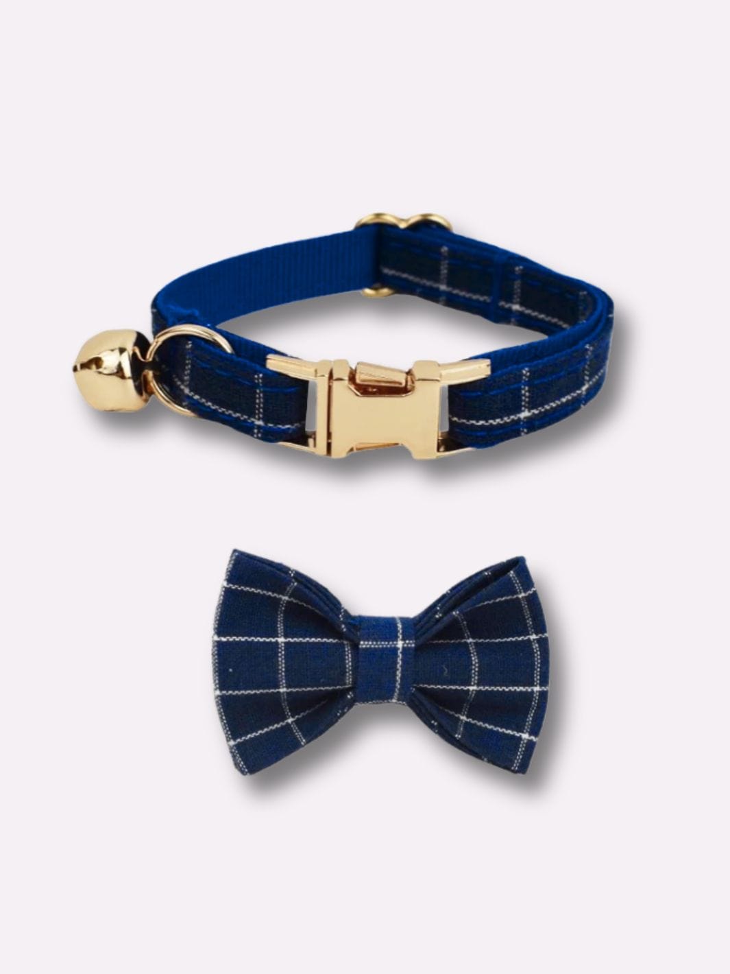 Collier avec Noeud Papillon Amovible Bleu foncé / S : 16-26cm