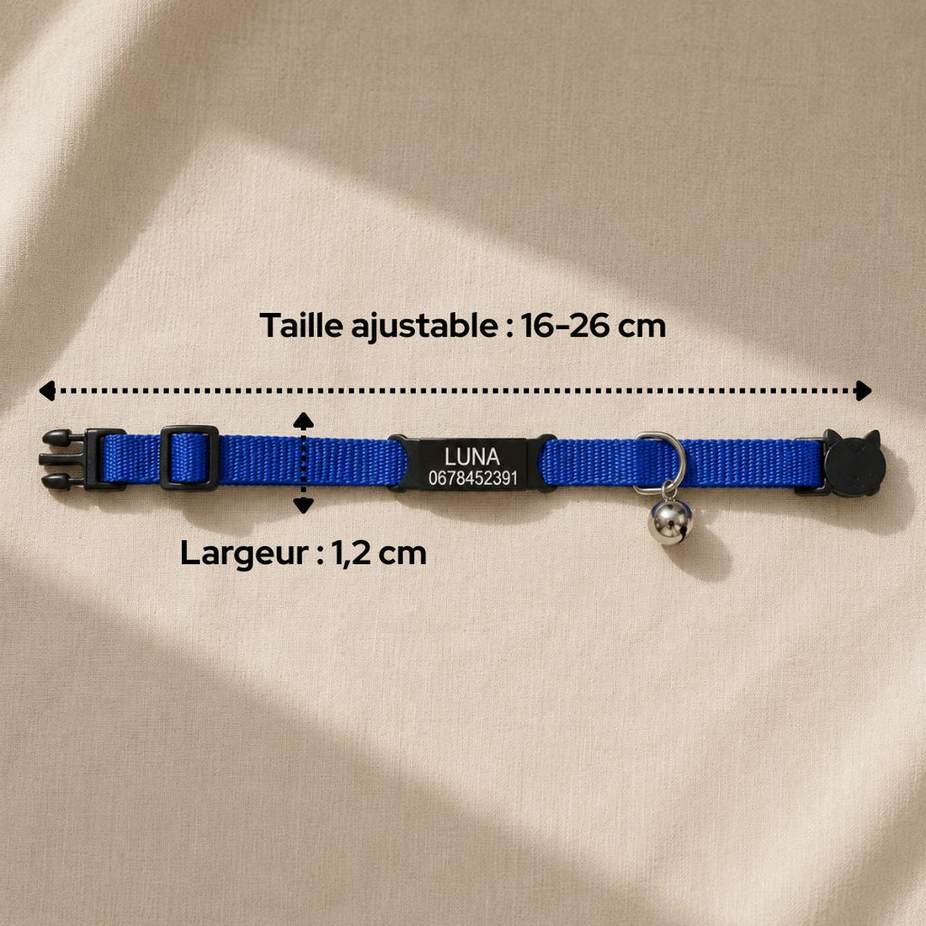 Collier personnalisable anti-étranglement pour chat - Muzo