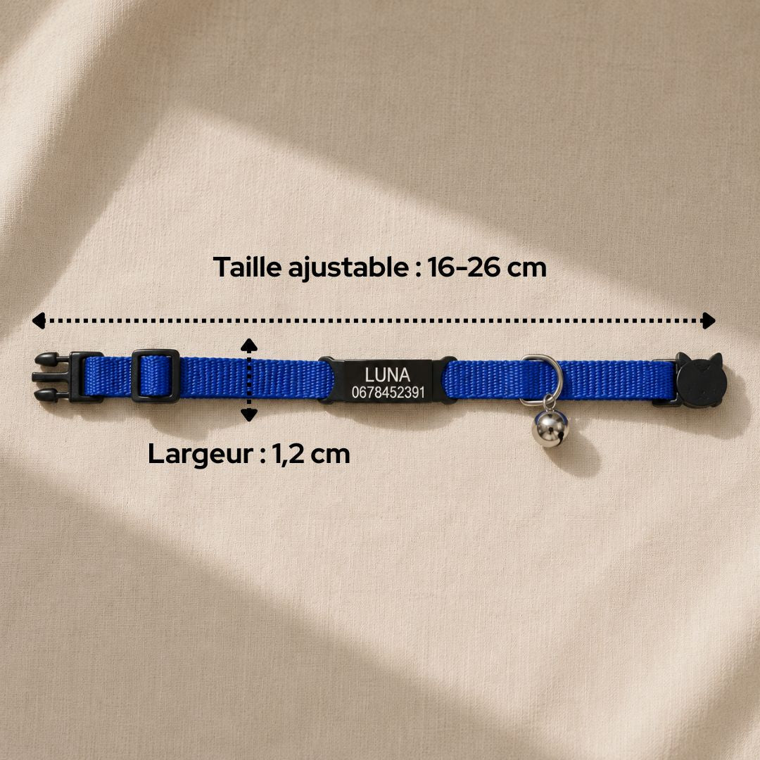 Collier personnalisable anti-étranglement pour chat - Muzo