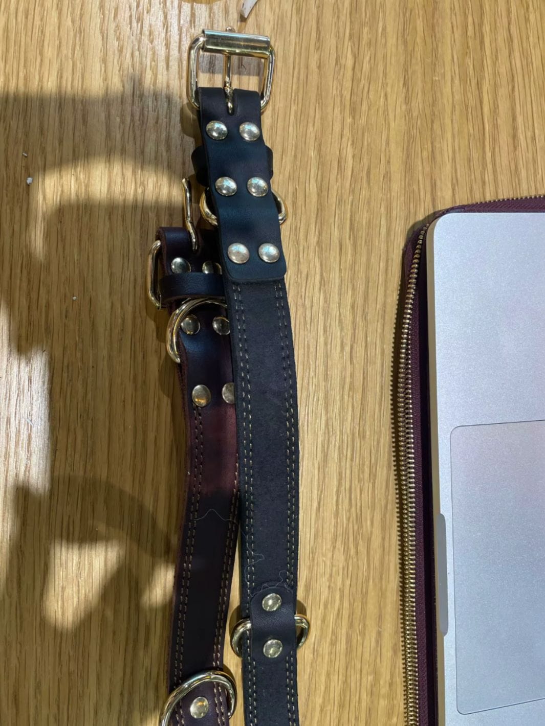 Collier noir pour chien en cuir véritable