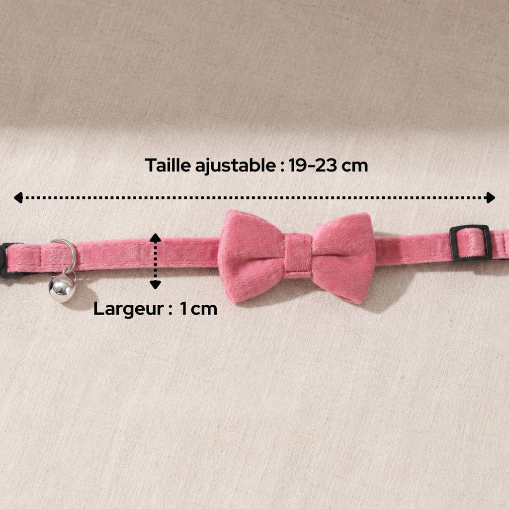 Nœud papillon anti-étranglement en velours pour chat - Muzo